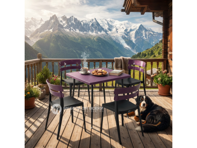 Градински комплект BERMO set 4 (черно/лилаво)